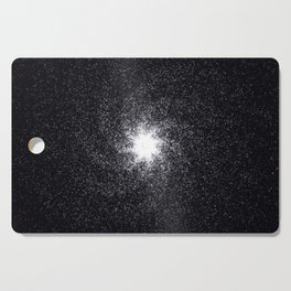 Galaxy with white star dust on black background Cutting Board