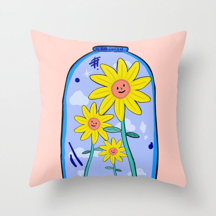 Flower Jar Throw Pillow