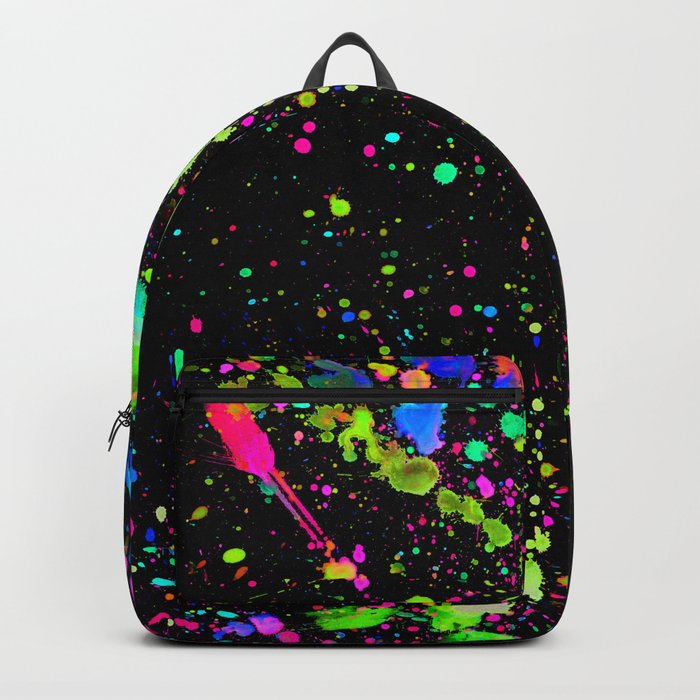 Neon Paint Splatter Backpack