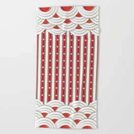 Red decoration Beach Towel