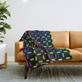 Rainbow Grid Doted Dark Throw Blanket