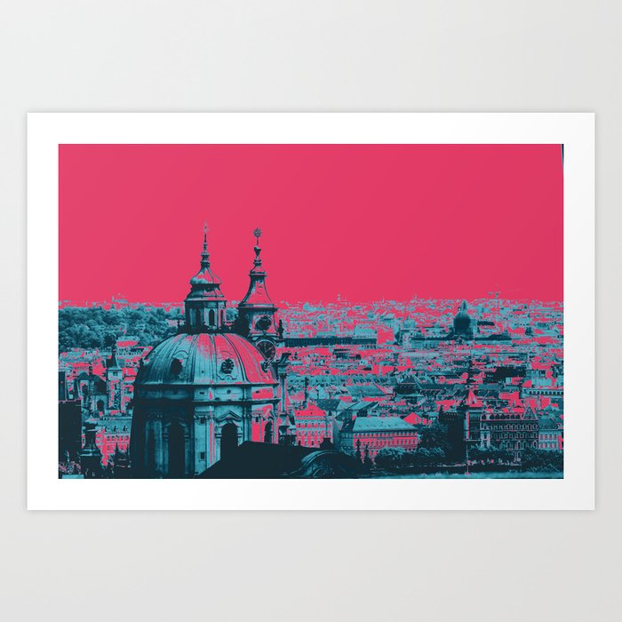 Prague in Pink Art Print