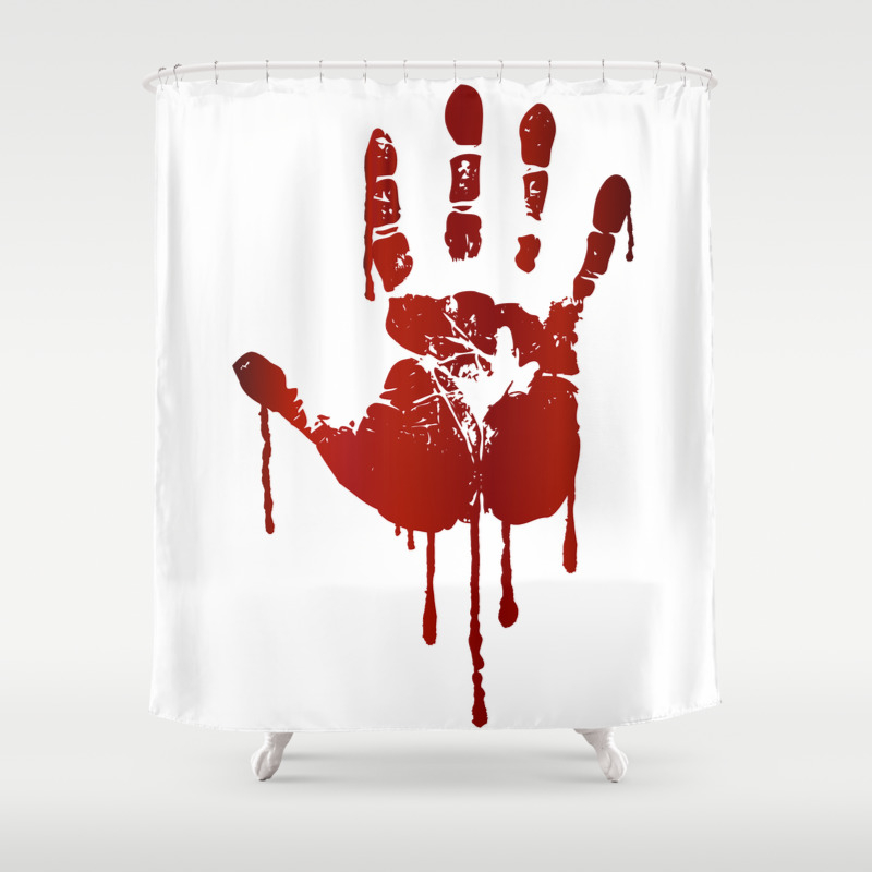 Hand Shower Curtain By, Shower Curtain Blood