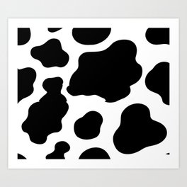 Black and White Cow Pattern Print Art Print