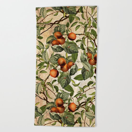 Vintage Fruit Pattern Beach Towel