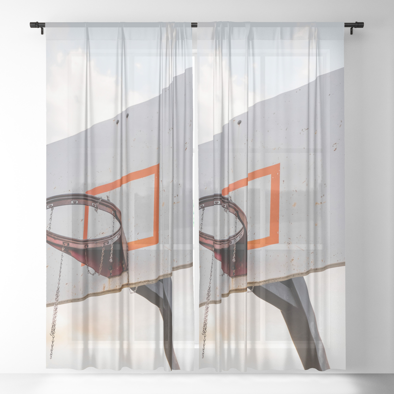 Basketball Hoop 4 Sheer Curtain By Jsebouvi Society6