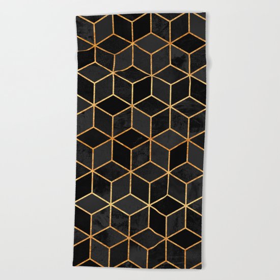 Black Cubes Beach Towel
