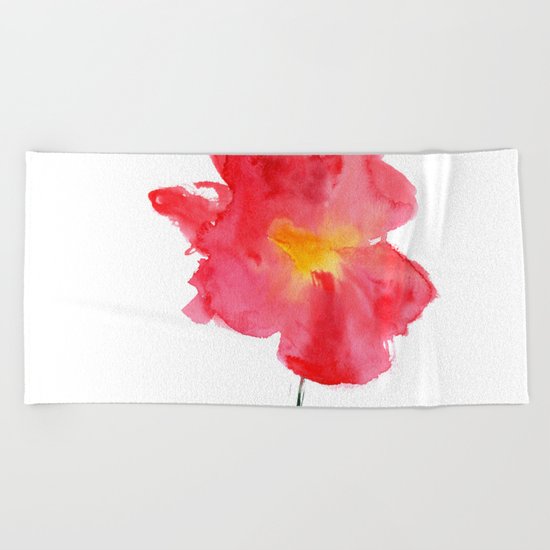 Dream big || watercolor flower Beach Towel