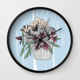 Sketch picture of a flowerpot Wall Clock
