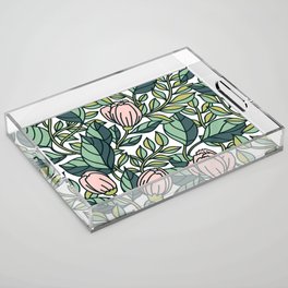 Flower Pattern Acrylic Tray