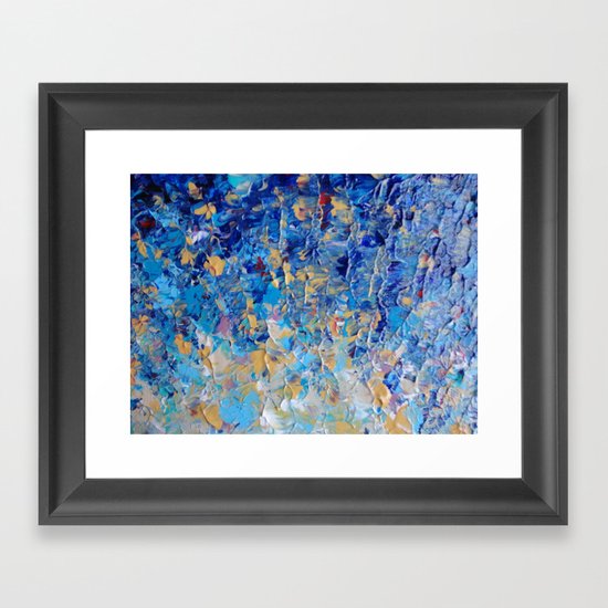 HYPNOTIC BLUE SUNSET - Simply Beautiful Royal Blue Navy Turquoise Aqua Sunrise Abstract Nature Decor Framed Art Print