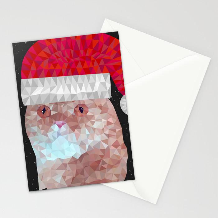 Red Cat With Christmas Hat Stationery Cards By Saturnia Society6