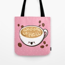 Sweet & Sinister: Pink Coffee Cup Tote Bag