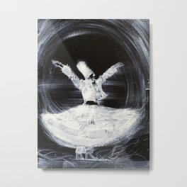 SUFI WHIRLING  - FEBRUARY 21,2013 Metal Print | Sufiballet, Sufiwhirling, Sufidance, Acrylic, Painting, Sufism, Expressionism, Black And White, Illustration, Ervish 