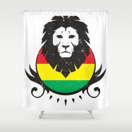 Rasta Lion Crest Shower Curtain