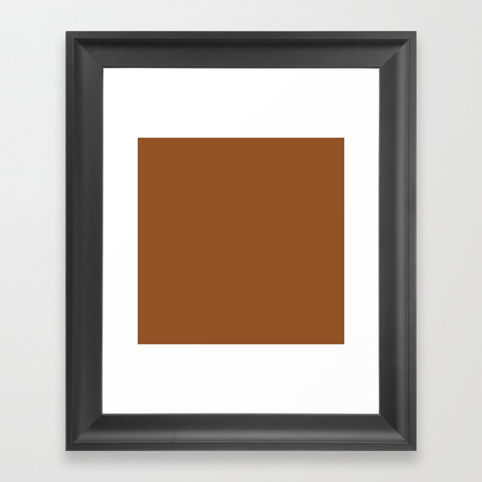 Caramel Brown Color Framed Art Print