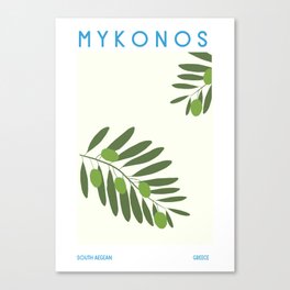 Mykonos Olive Branch Art Print Canvas Print