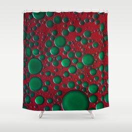The world of bubbles - red and green Shower Curtain