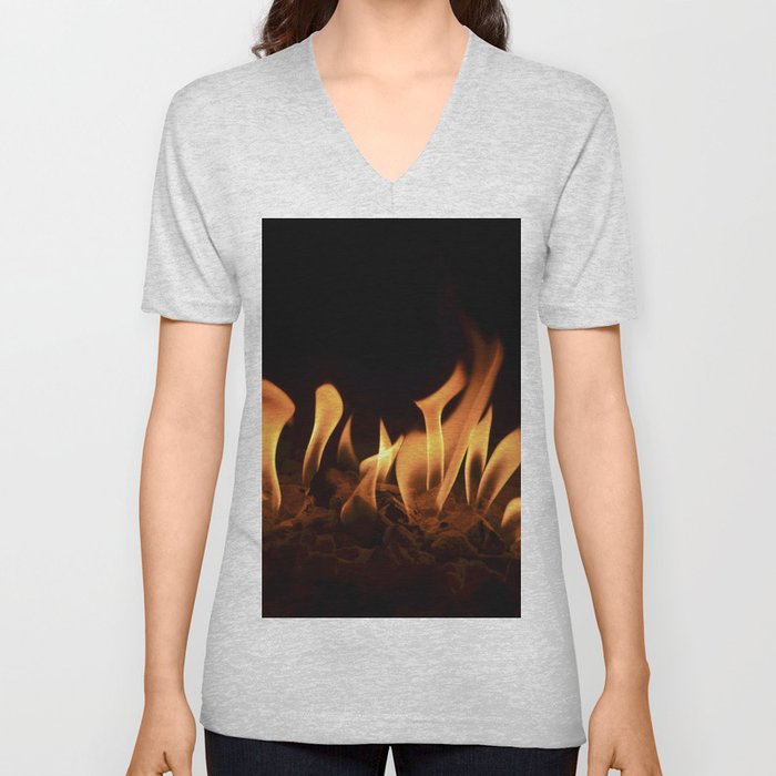 Fire V Neck T Shirt