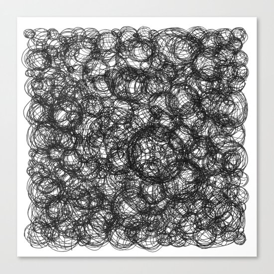 Black Ink on White Canvas Print