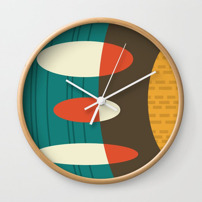 Mid Century Modern Abstract Vinyl Colorful Wall Clock