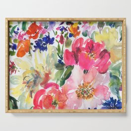 peonies in summer Serving Tray