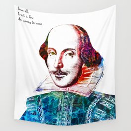 Graffitied Shakespeare Wall Tapestry
