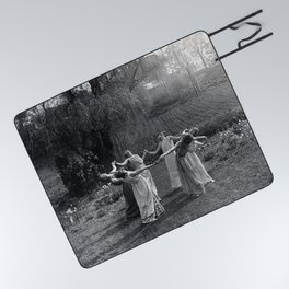 Circle Of Witches, Natchez Trace Vintage Women Dancing black and white photograph - photography - photographs Picnic Blanket