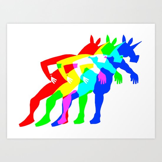 RGB Unicorn Art Print