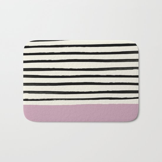 Dusty Rose & Stripes Bath Mat