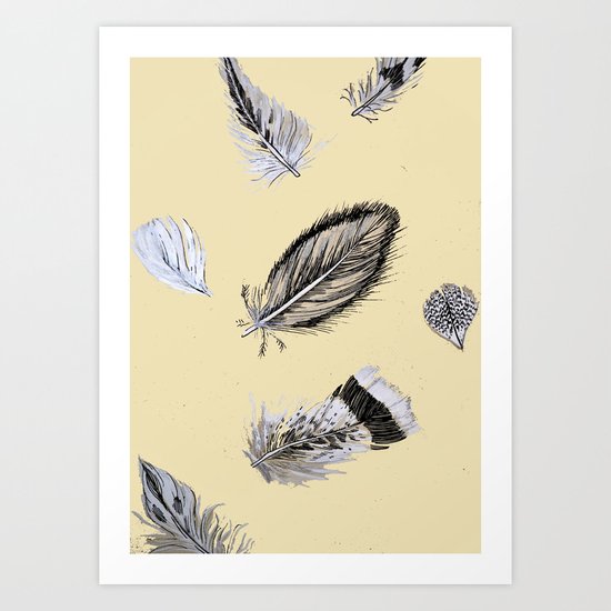 Creamy feathers Art Print