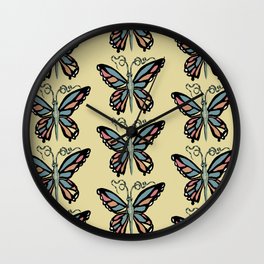 Butterfly Mosaic Wall Clock
