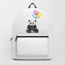 Panda Baby with Heart-Shaped Balloons Whimsical Animals Nursery Decor Backpack