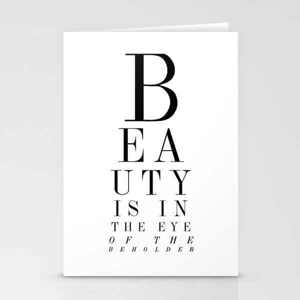 EYE OF THE BEHOLDER typography fashion Stationery Cards