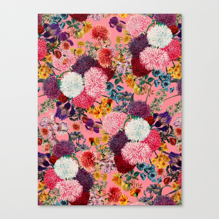 Floral Pink Pattern Canvas Print