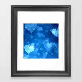 Blue Hearts Framed Art Print