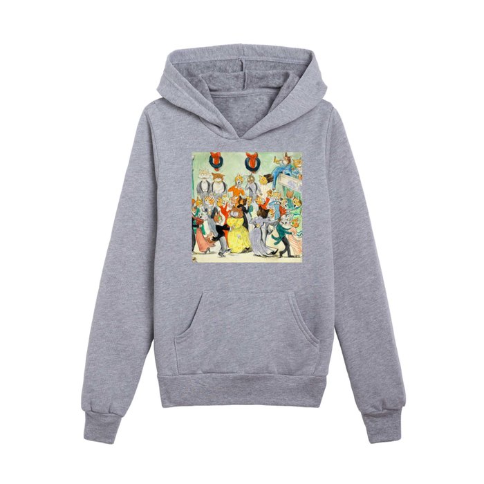 The Dance by Louis Wain Kids Pullover Hoodie