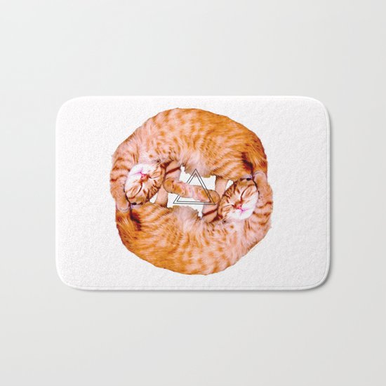 the cat and the cat Bath Mat