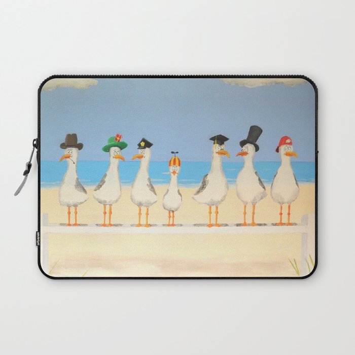 Seagulls with Hats Laptop Sleeve