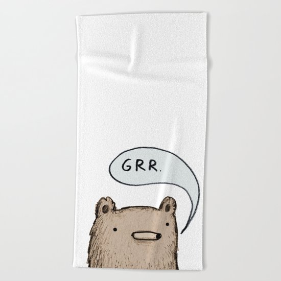 Growling Bear Beach Towel