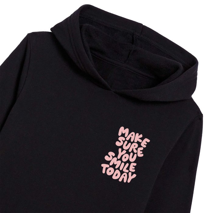 Make Sure You Smile Today in Green and Pink Kids Pullover Hoodie