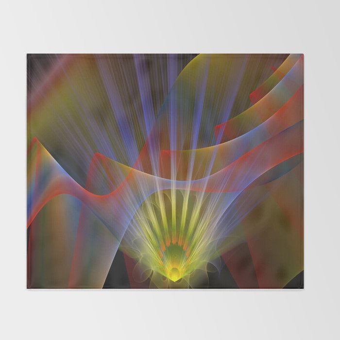 Inner Light Spiritual Fractal Abstract Throw Blanket By