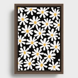 Modern abstract hippy daisies  Framed Canvas