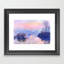 Claude Monet "Sunset on the Seine at Lavacourt. Winter Effect" Framed Art Print