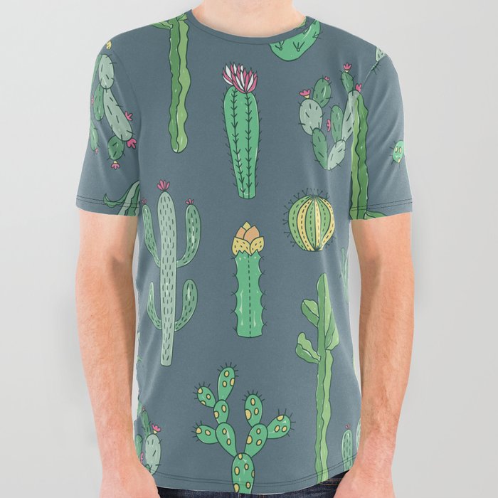 Cactus Pattern II All Over Graphic Tee