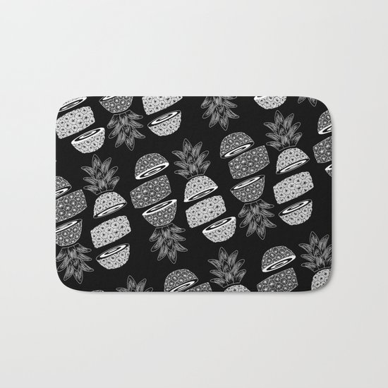 Pineapples (Dark/Sliced) Bath Mat
