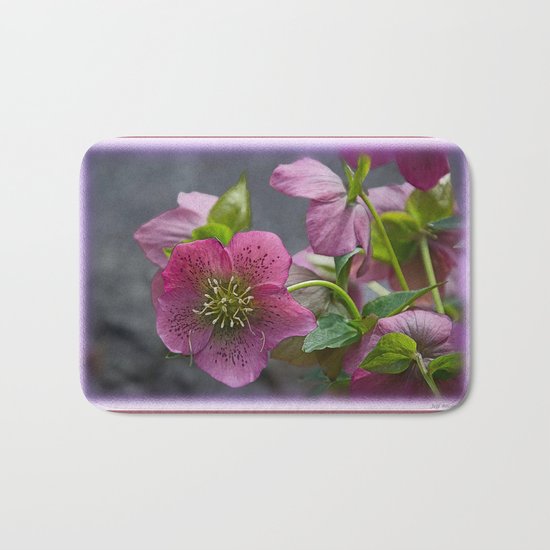 HELLEBORUS NIGERCORS FLOWER Bath Mat