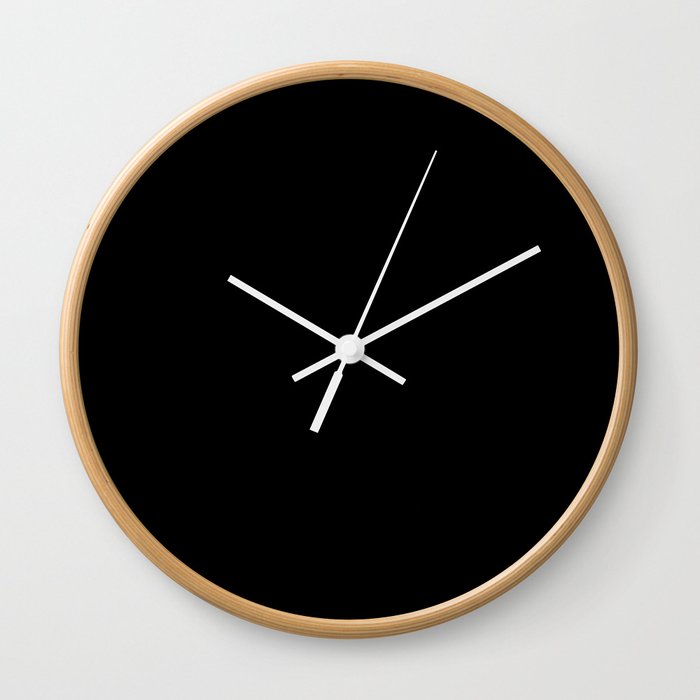 Plain Solid Black - Pure Black - Midnight Black- Simple Black Wall Clock