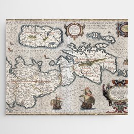 Map of The British Isles - Ortelius - 1595 Vintage pictorial map Jigsaw Puzzle