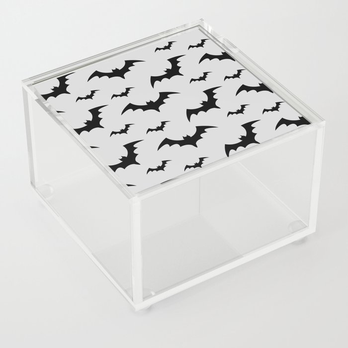 Halloween Bats Grey & Black Acrylic Box